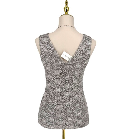Banana Republic Floral Lace Overlay Tank Top Size XS Gray Career Office NWT - Picture 7 of 13